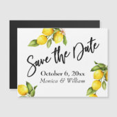 日付磁気カードを節約する水彩レモン (正面/裏面)