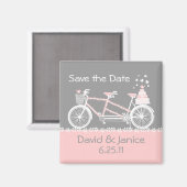 日付磁石を保存したタンデム自転車 マグネット (正面/裏面)