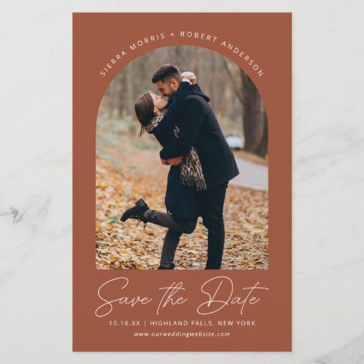 日付秋の結婚式のアーチのモダン保存 (正面)