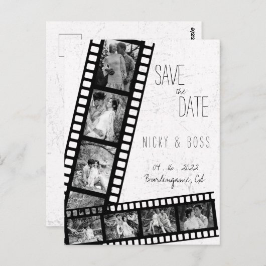 日付素朴のはがモダンきを保存するフィルム写真 ポストカード (正面/裏面)