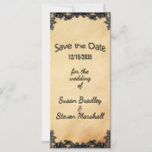 日付素朴のレース保存 マグネット招待状 (正面)