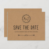 日付素朴の保存/クラフト紙日付の保存 案内ポストカード (正面/裏面)