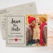 日付素朴の保存 |ヴィンテージ魅力的ハート 案内ポストカード