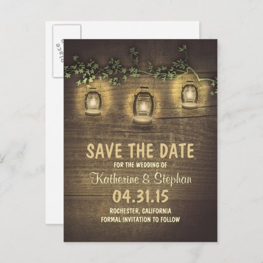 日付素朴はがきを保存する 案内ポストカード (正面/裏面)