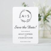 日付素朴を保存したシックなボタニカルな結婚式 セーブザデート (スタンド正面)