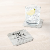 日付素朴を保存して漂白された木材の結婚式 ペーパーコースター (インサイチュ)