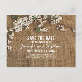 日付素朴を保存するBurlap国 案内ポストカード