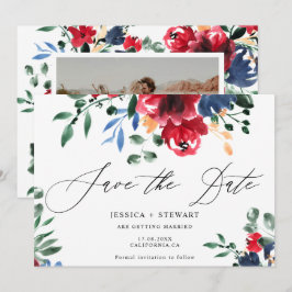 日付素朴を除くブルゴーニュ海軍フローラ結婚式 セーブザデート