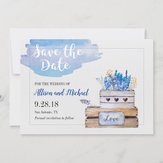 日付素朴カードの保存 セーブザデート (正面)