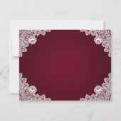 日付素朴カードを保存するレースBurgundy結婚式 セーブザデート (裏面)