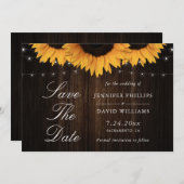 日付素朴カードを保存する木のひまわり セーブザデート (正面/裏面)