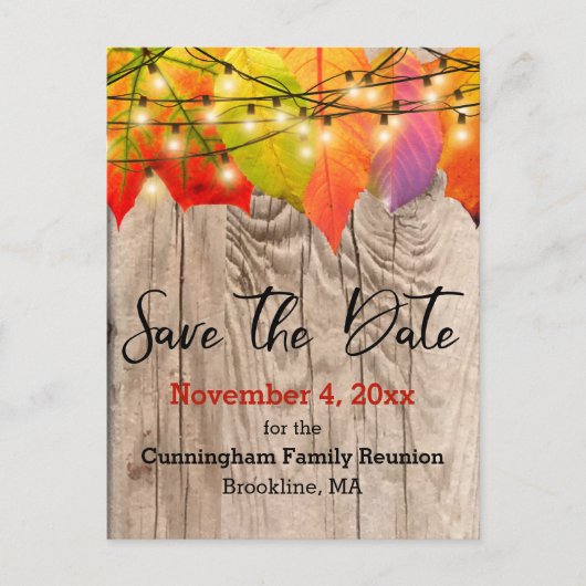 日付素朴ファミリ懇親会紅葉の保存 案内ポストカード (正面)
