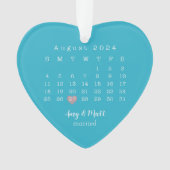 日付結婚したと写真が背面にある初めてのクリスマス オーナメント (正面)