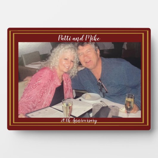 日付結婚のプラークを持つ、または特別な写真のイーゼル フォトプラーク (正面)