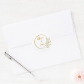 日付結婚の保存 ラウンドシール (封筒)
