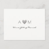 日付結婚の招待状を保存するためのラブのはがき 案内ポストカード (正面)