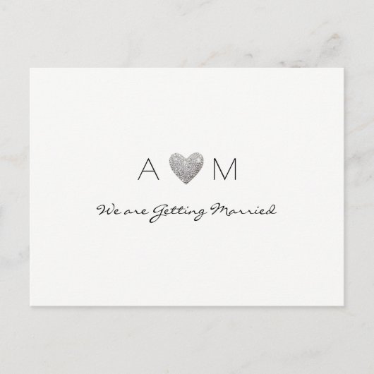 日付結婚の招待状を保存するためのラブのはがき 案内ポストカード (正面)