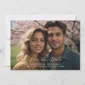 日付結婚を保存したOrnatedの写真 招待状 (正面)