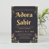 日付結婚式招待状カード編集テーブルの保存 招待状 (スタンド正面)