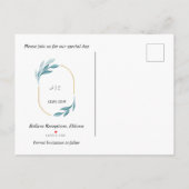 日付結婚式招待状フローラはがきを保存 インビテーションポストカード (裏面)