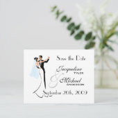 日付結婚式招待状葉書の保存 案内ポストカード (スタンド正面)