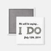 日付結婚磁石きらきら光るを保存する マグネット (正面/裏面)