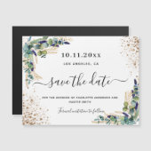 日付結婚磁石を保存するユーカリ金ゴールド (正面/裏面)