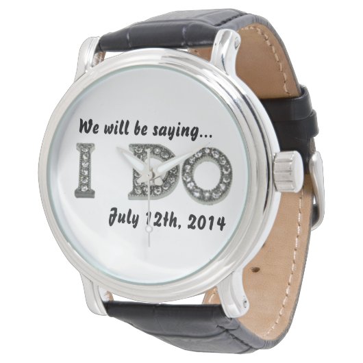 日付結婚計をきらきら光る保存する 腕時計 (アングル)