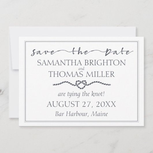 日付航海のの保存 | 結び目のカスタム セーブザデート (正面)