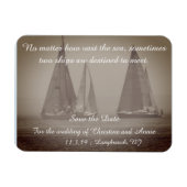 日付航海のの磁石を結婚保存 マグネット (横)