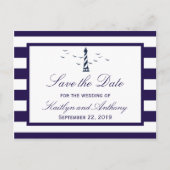 日付航海のを保存する灯台の結婚式 案内ポストカード (正面)