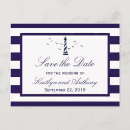 日付航海のを保存する灯台の結婚式 案内ポストカード