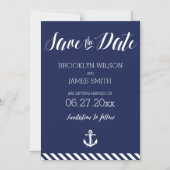 日付航海のを保存する磁気ウェディングストライプ マグネット招待状 (正面)