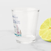 日付航海の帆船を除く沿岸の結婚式 ショットグラス (右)