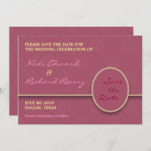 日付花の紫色の平らなカードを救って下さい セーブザデート (正面/裏面)