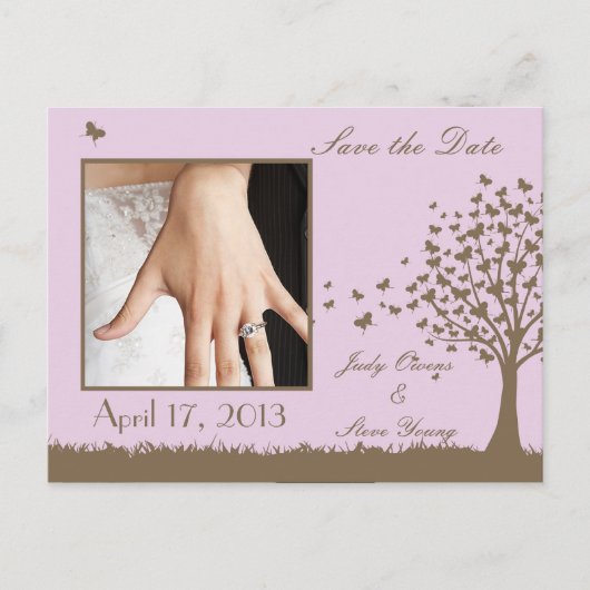 日付蝶の木の発表を保存 案内ポストカード (正面)