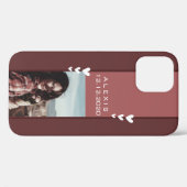 日付誕生リマインダー写真テンプレートブルゴーニュ赤 Case-Mate iPhoneケース (裏面 (横))