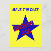 日付誕生日の女の子はがきを保存おもしろいする 案内ポストカード (正面)