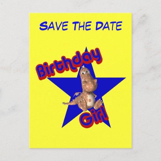 日付誕生日の女の子はがきを保存おもしろいする 案内ポストカード (正面)