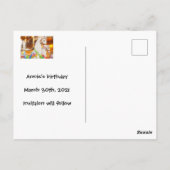 日付誕生日の発表葉書の保存 ポストカード (裏面)