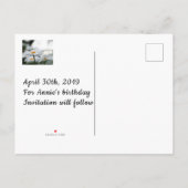 日付誕生日の発表葉書の保存 案内ポストカード (裏面)