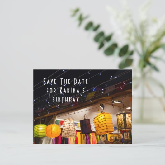 日付誕生日の発表葉書の保存 案内ポストカード (スタンド正面)