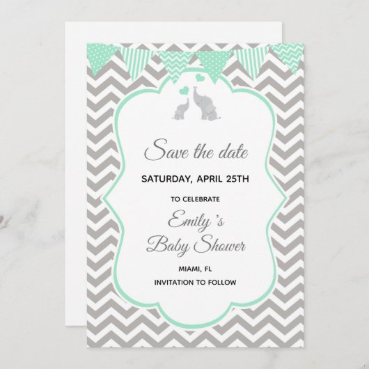 日付象のミントの緑の銀を救って下さい セーブザデート (正面/裏面)