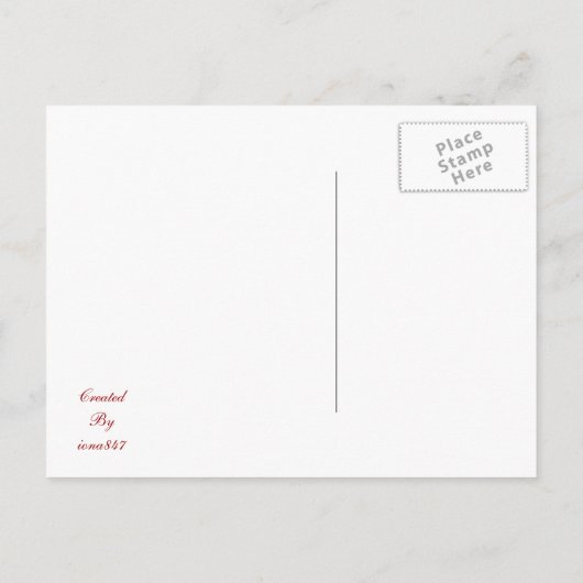 日付赤バラ金ゴールド渦巻き葉書の保存 案内ポストカード (裏面)