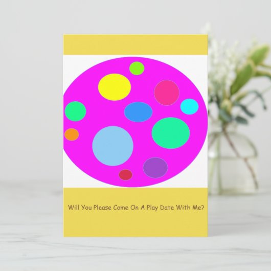 日付遊招待状カード 招待状 (スタンド正面)