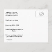 日付金ゴールドのハートモダンの結婚写真を保存 案内ポストカード (裏面)