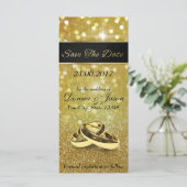 日付金ゴールドの結婚リングや輪の保存 – ラック・カード (スタンド正面)