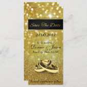 日付金ゴールドの結婚リングや輪の保存 – ラック・カード (正面/裏面)