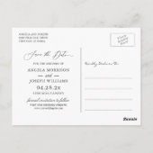 日付金ゴールドスクリプトの緑と白のフローラの保存 ポストカード (裏面)