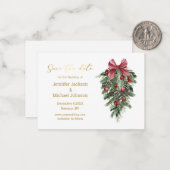 日付金ゴールドスクリプトクリスマスヴィンテージカードを保存する ノートカード (正面/裏面インサイチュ)